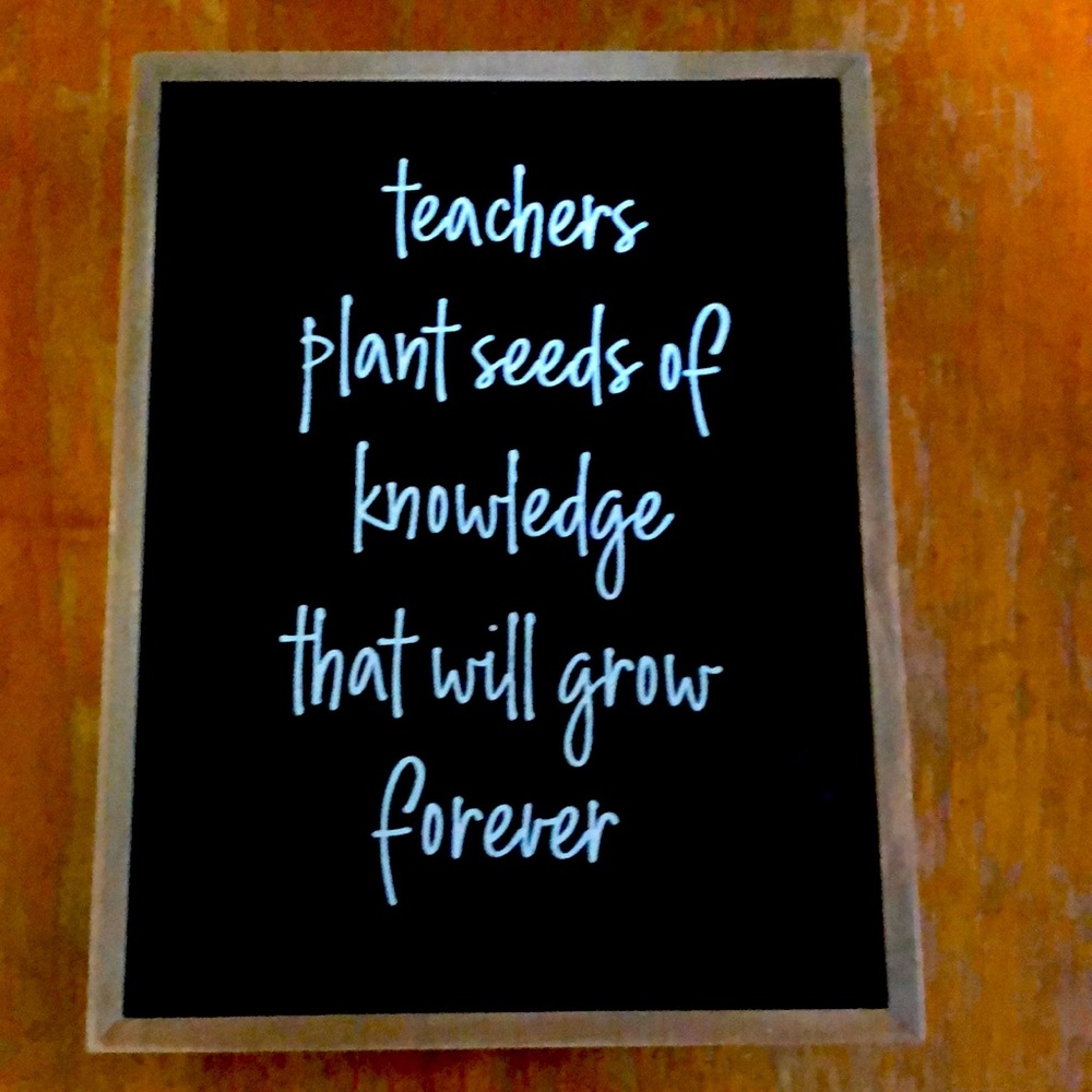 Wooden teacher decor
